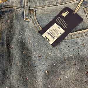 Women’s high rise embellished 90s straight jeans - Target size 12